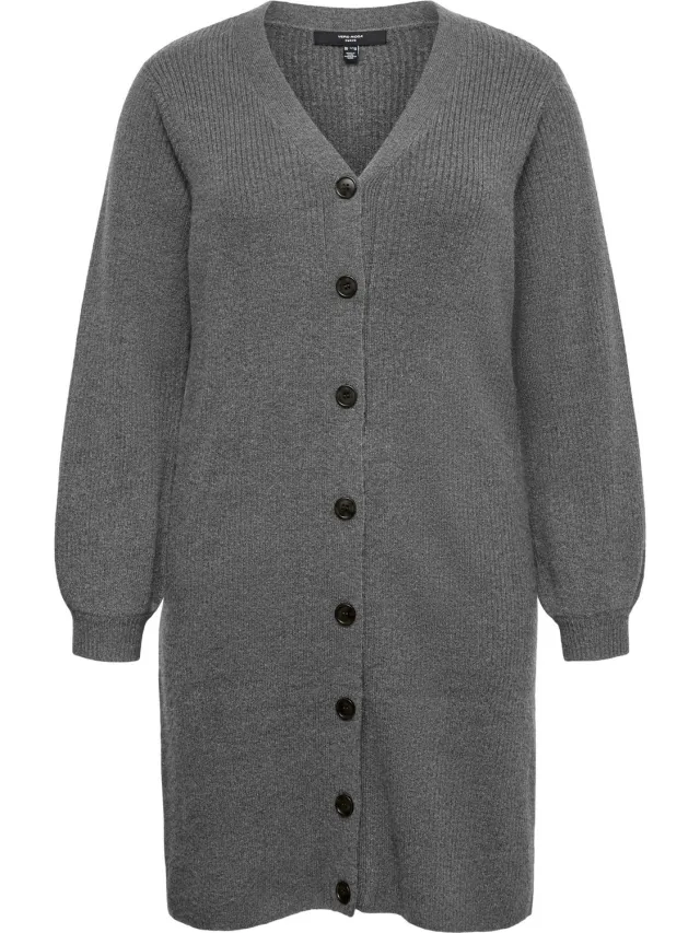 Vero Moda Curve Gebreide jurk VMCKARLA Midi-jurk Medium Grey Melange 1