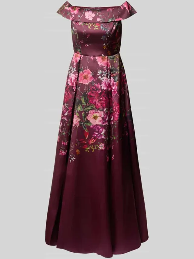 Adrianna Papell Avondjurk met bloemenprint bordeaux, foto 2