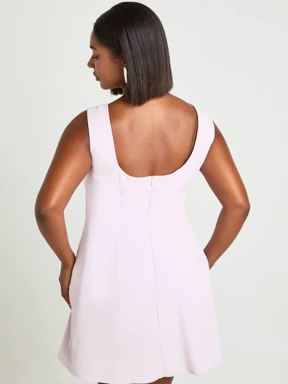 boohoo Dames Plus Gestructureerde A-lijn Mini Jurk baby roze, foto 3