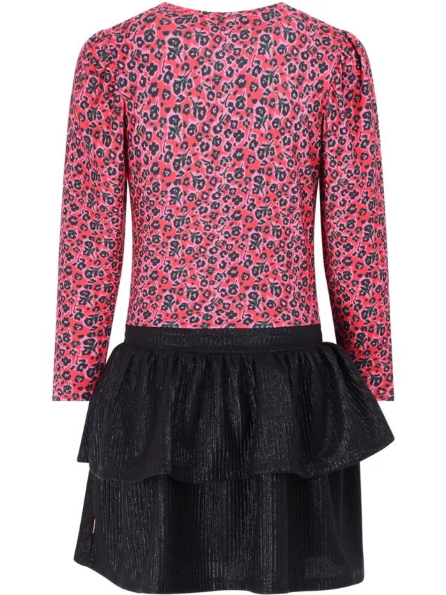 B.Nosy Y609-5868 Jurk meisjes rood-164 Flower Style Ao