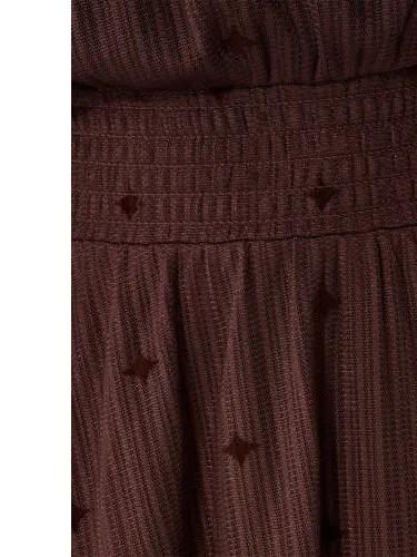 Shoeby semi-transparante korte jurk met sterren donkerbruin, foto 6