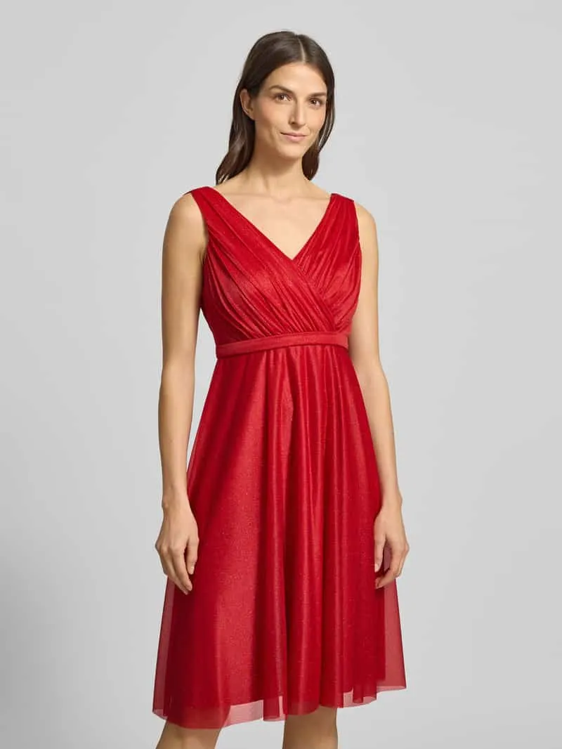 TROYDEN COLLECTION Jurk met glitter-mesh rood, foto 4