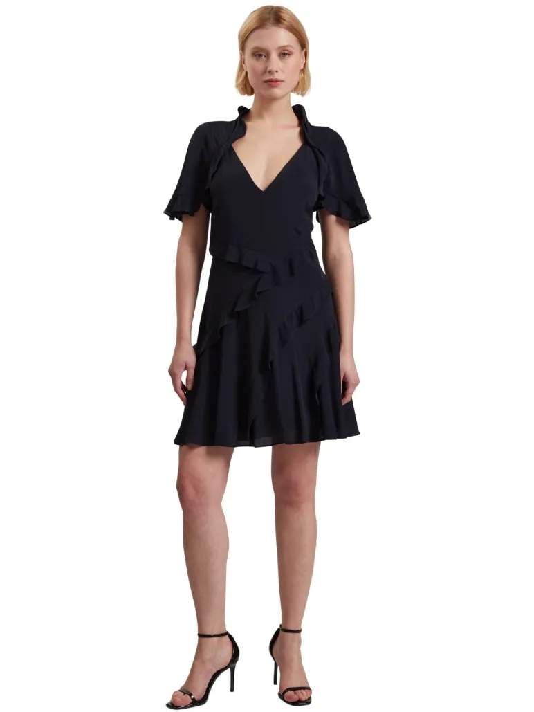 Ted Baker Jojii Mini-jurk Met Ruches In Marineblauw Donkergrijs