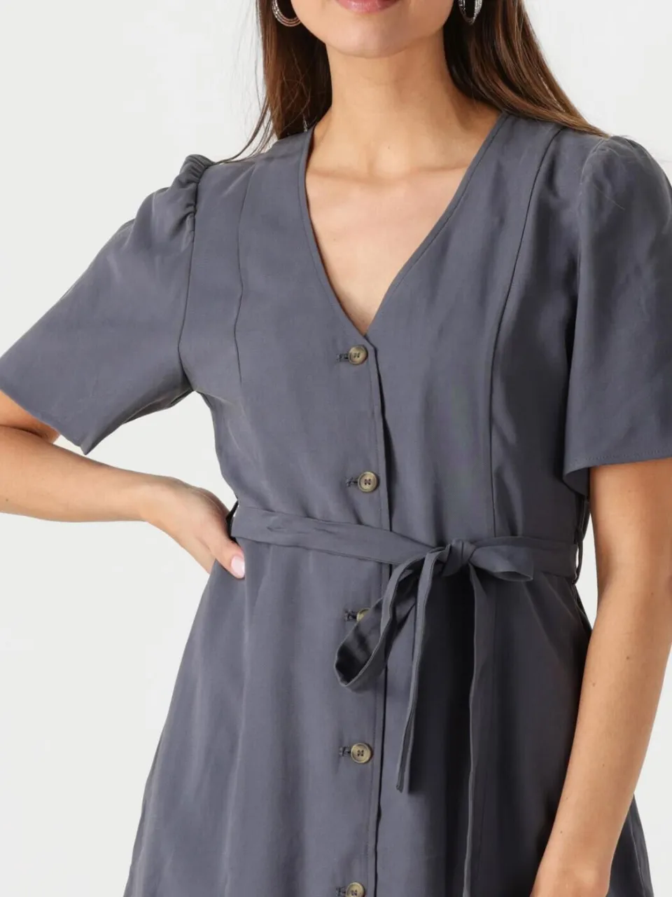 Modström Dames Jurken Fanyamd Flare Dress - Donkergrijs, foto 4