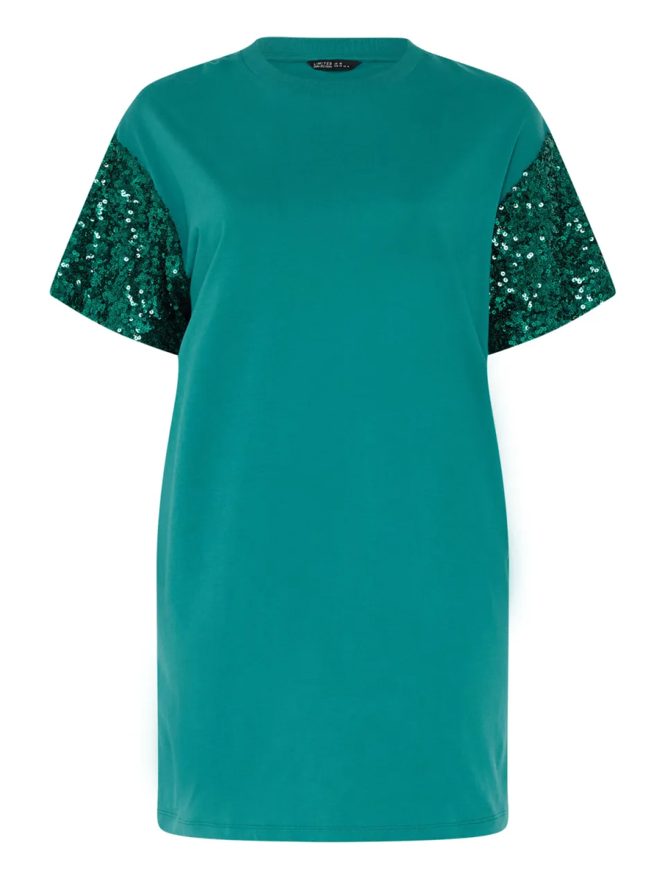 Limited Collection Groene Minijurk Met Pailletten En Korte Mouwen, foto 4