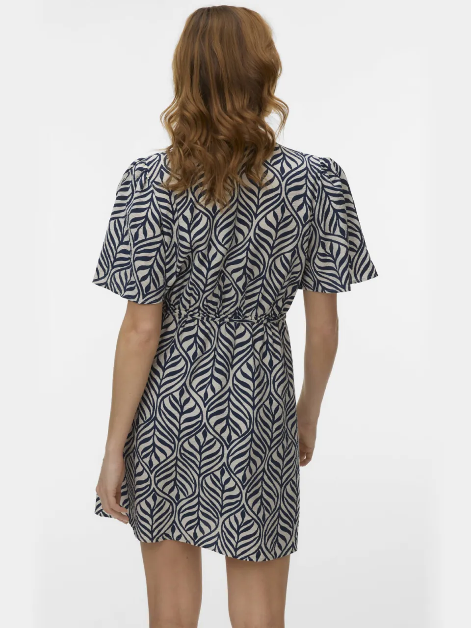 Vero Moda wikkel-/overslagjurk donkerblauw donkerblauw/beige, foto 3