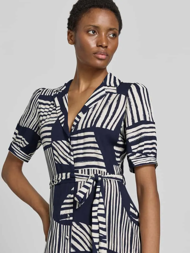 ZABAIONE midi-jurk van pure viscose model 'Azura' marineblauw, foto 4