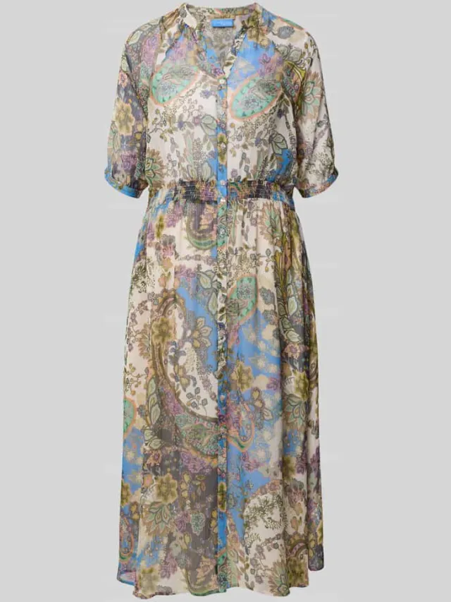 Smith and Soul Midi-jurk met all-over paisleydessin Bleu