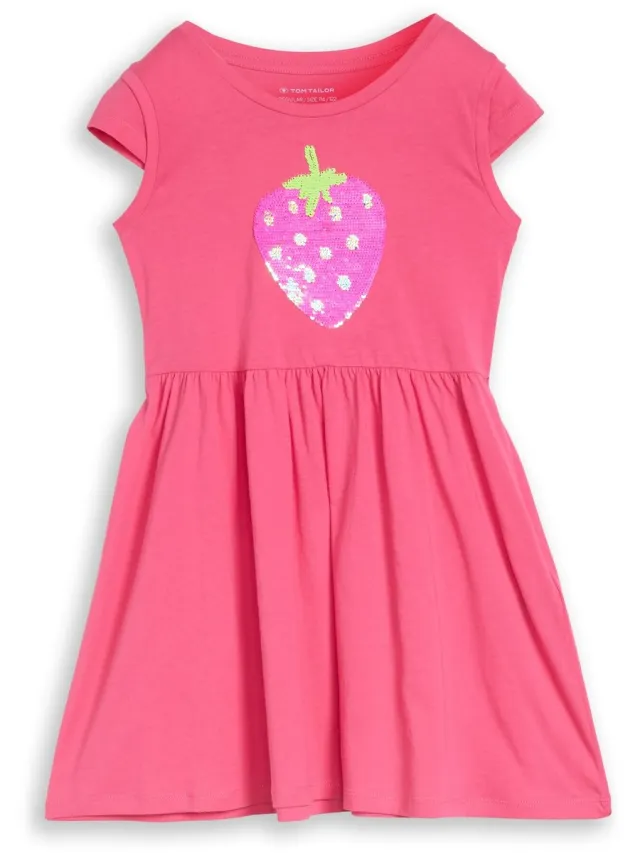 Tom Tailor Minijurk met omkeerbare pailletten - Flashy Pink