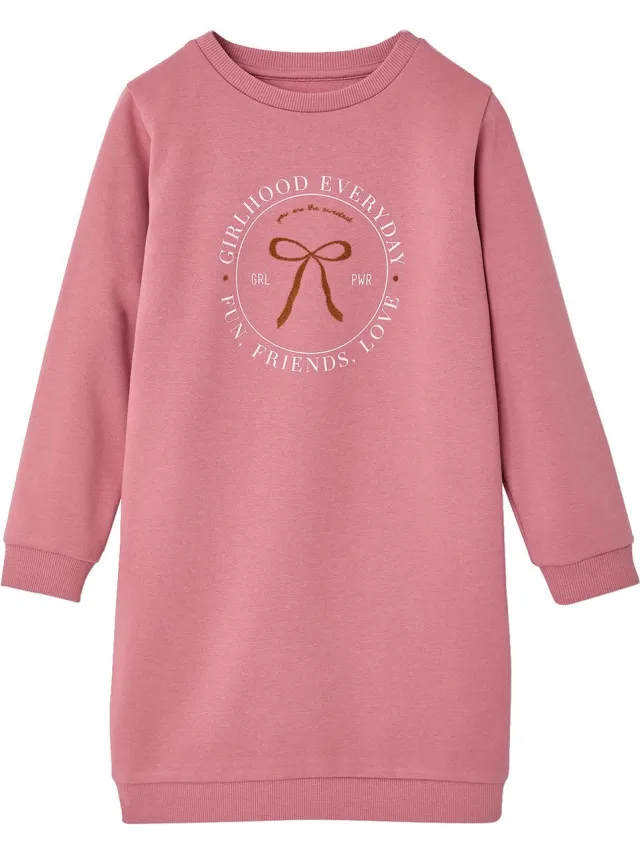 vertbaudet Basics fleece meisjesjurk zachtpaars