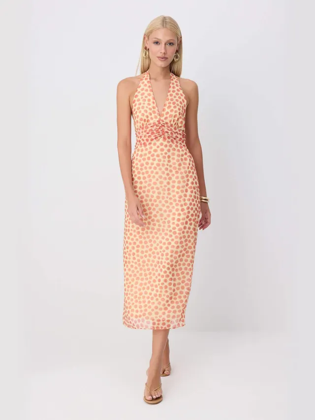 Trendyol TRENDYOLMİLLA Dames Rood Bloemen Maxi Mouwloos A-lijn Jurken