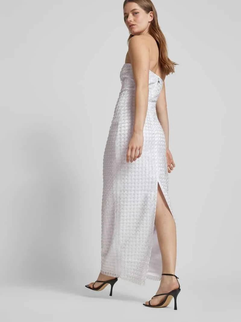 Rotate Off shoulder-jurk met siersteentjes wit, foto 3