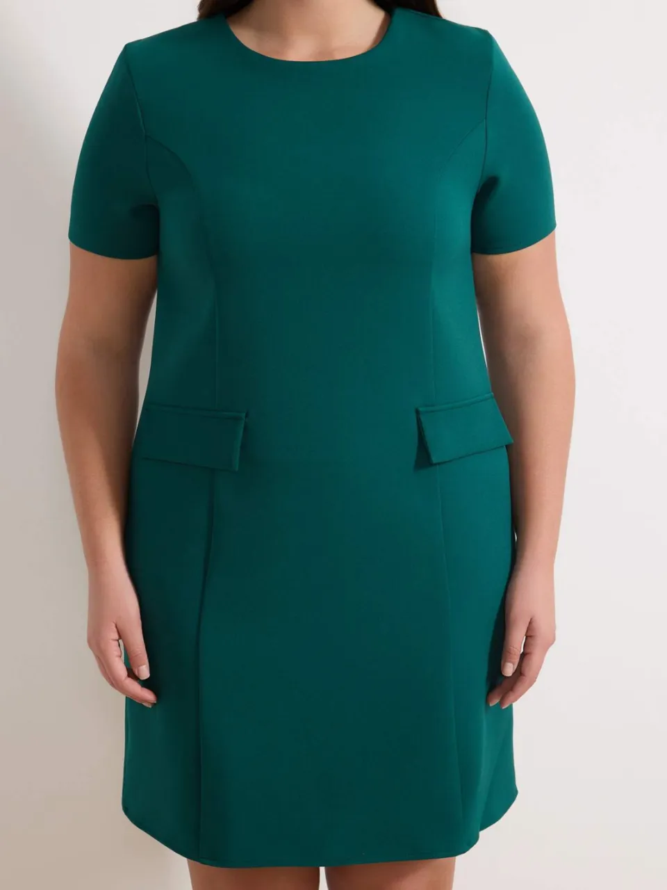 Trendyol Curve Dames Groen Effen Kort / Mini Driekwart mouw Casual A-lijn Grote maten Jurk, foto 2