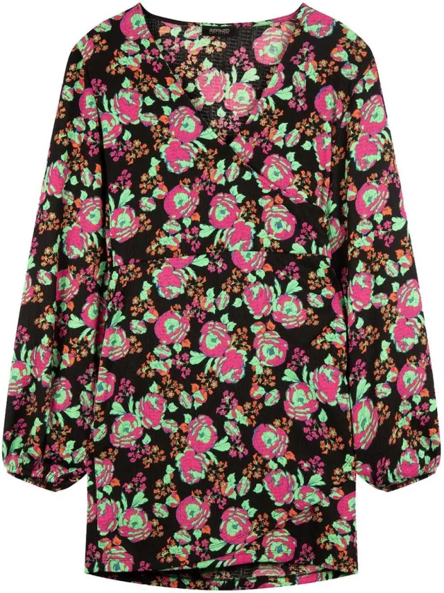 Refined Department Jurk Dress Misha R2307352139 955 Flower Dames Maat roze dessin