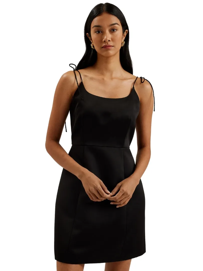 Ted Baker Dames Ted Baker Tie Strap Scoop Neck Mini A-Lijn Jurk in Zwart