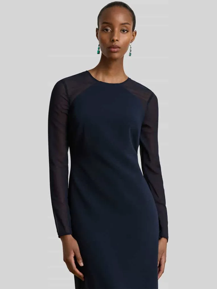 Lauren Ralph Lauren Nauwsluitende avondjurk met zijsplit donkerblauw, foto 2