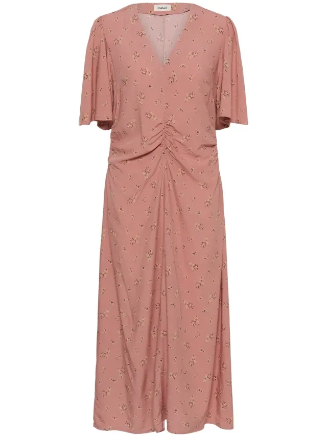 SOAKED IN LUXURY Midsleeve Gekropte Jurk Dames Soaked in Luxury SLArjana as rose