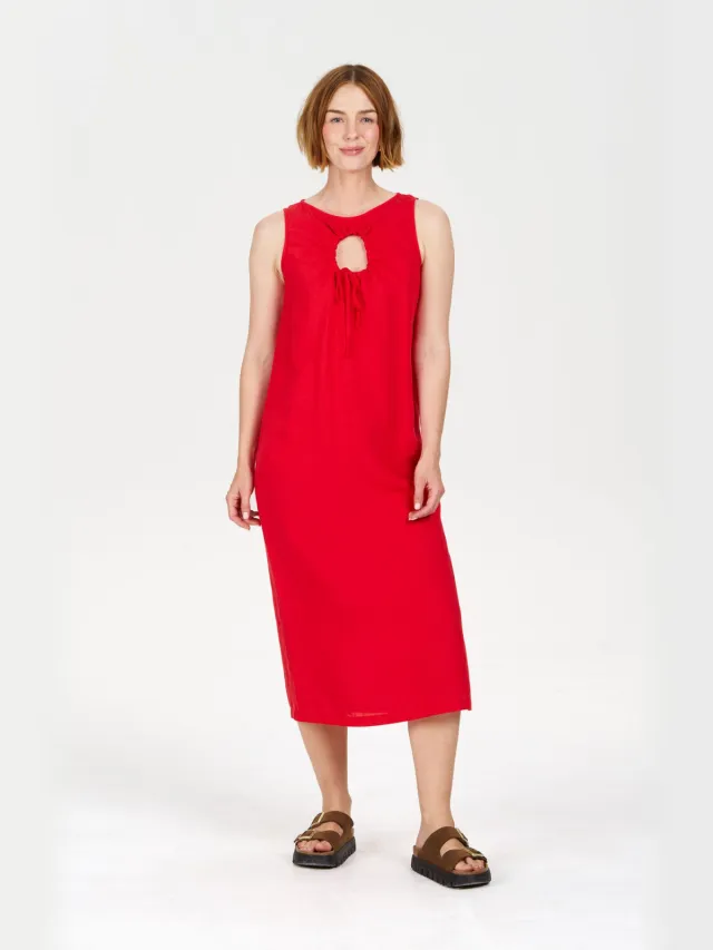 KOMODO dames vegan Jurk Shanti Coral Rood