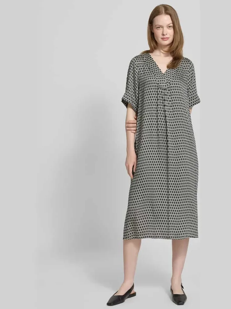 Smith and Soul Midi-jurk met V-hals Zwart