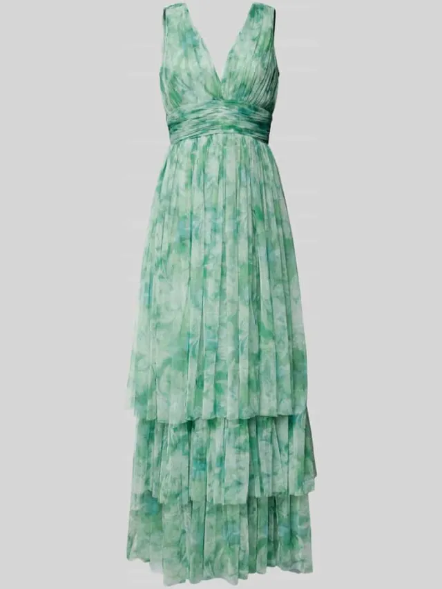 Lace & Beads Avondjurk in laagjeslook groen, foto 2
