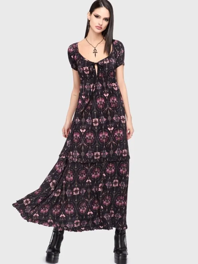 Killstar Chapel Blessing - Garden Altar Maxi Dress Dames Maxi-jurk - zwart