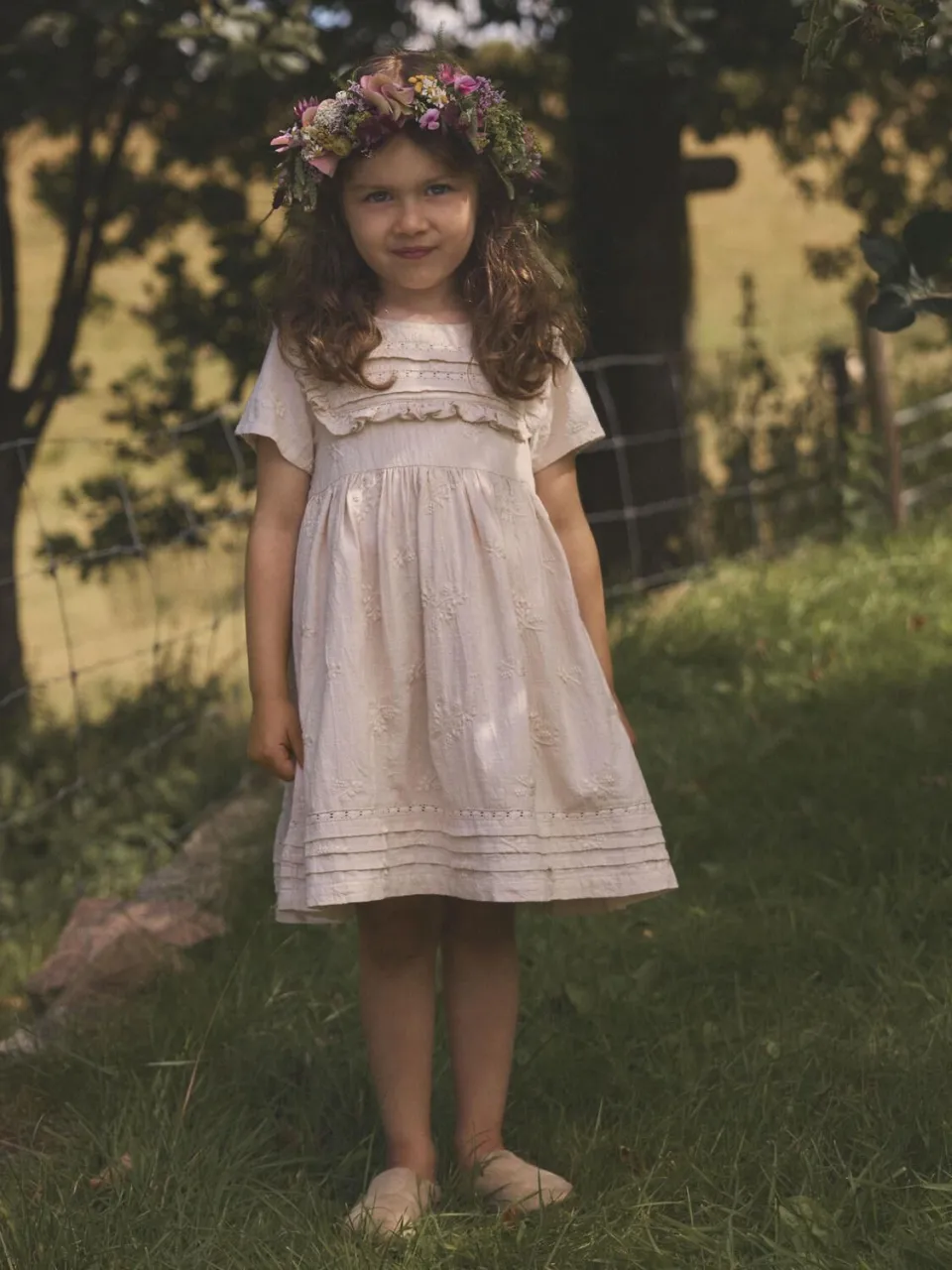 Lil' Atelier Meisjes Jurken Nmfferonia Ss Loose Dress Lil - Beige