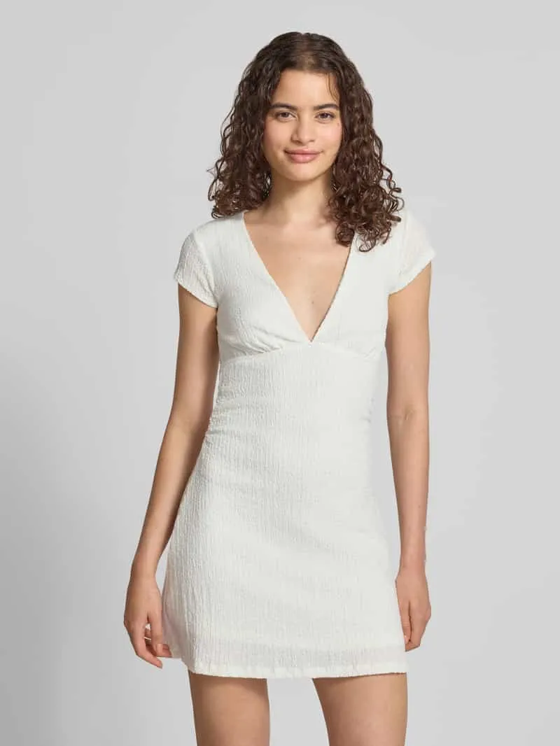 Gina Tricot mini-jurk met V-hals Offwhite