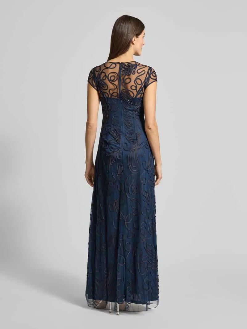 LUXUAR FASHION Avondjurk met borduursels marineblauw, foto 2