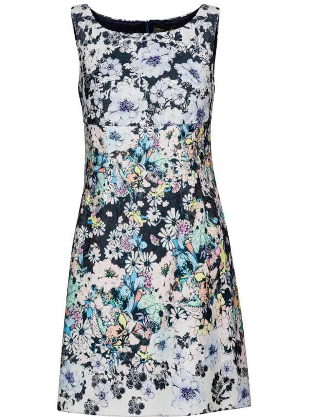 Conquista Floral Empire Line-jurk marineblauw, foto 2