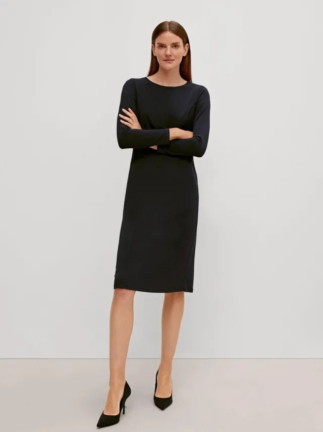 Comma female - Jerseykleid mit Raffung zwart