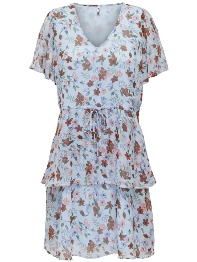 JDY JDYMELLY S/S LAYER DRESS WVN LO - Dames - Mini jurken Hemlock / Aop Flower