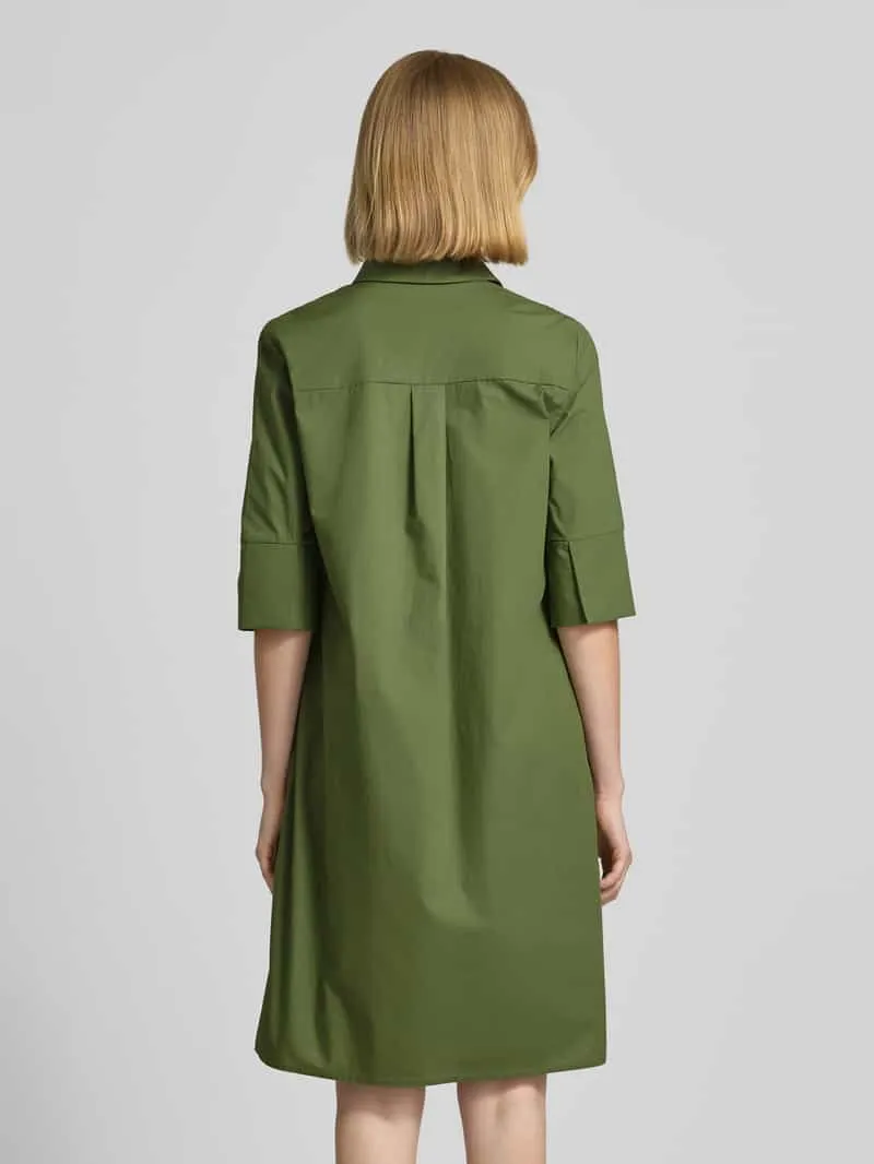 Christian Berg Woman Selection Knie-lang overhemdjurk met knoopsluiting olijfgroen, foto 3