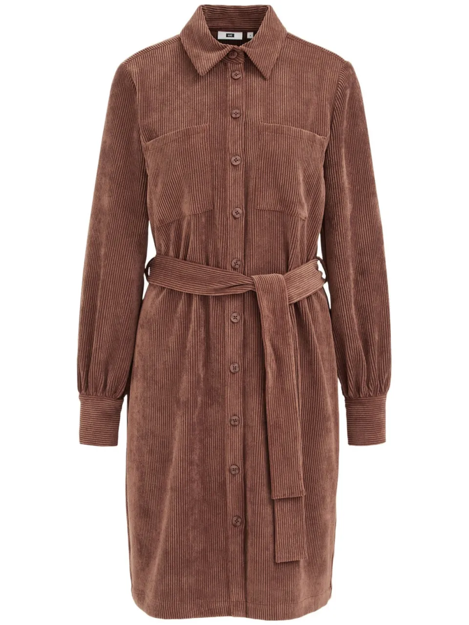 WE Fashion corduroy blousejurk met ceintuur - bruin, foto 2