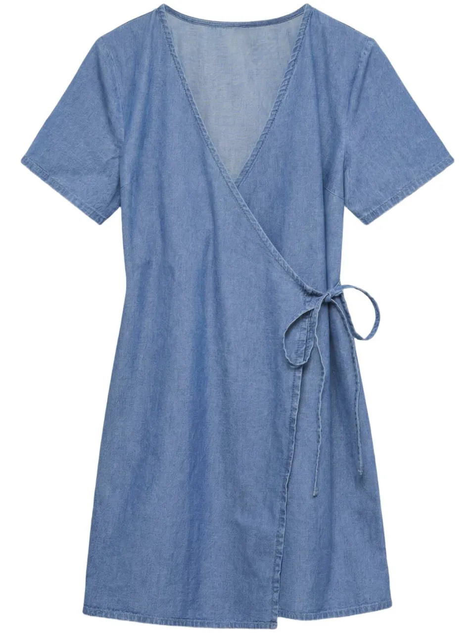 Vero Moda katoenen korte wikkeljurk - lichtblauw, foto 2