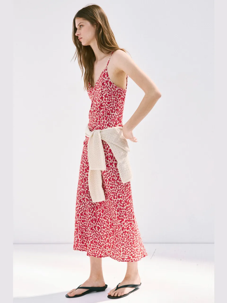 Mango viscose gebloemde midi jurk - rood, foto 2