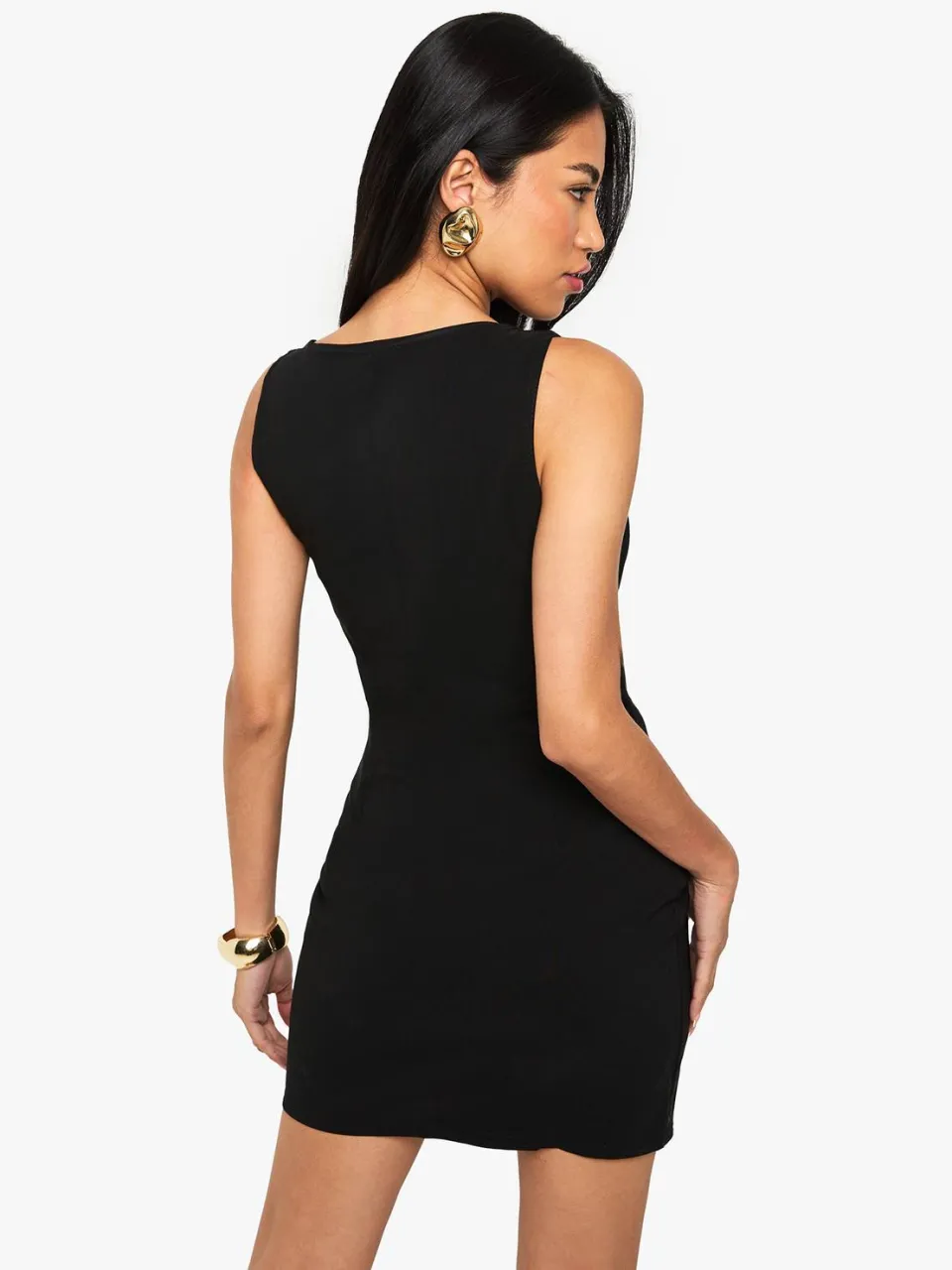 boohoo Dames Mini-jurk Met Gouden Knopen In Giletmodel, foto 3