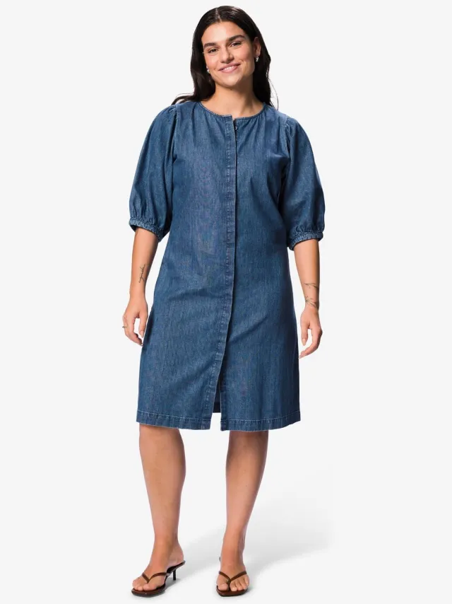 HEMA Damesjurk regular fit donkerblauw (donkerblauw)