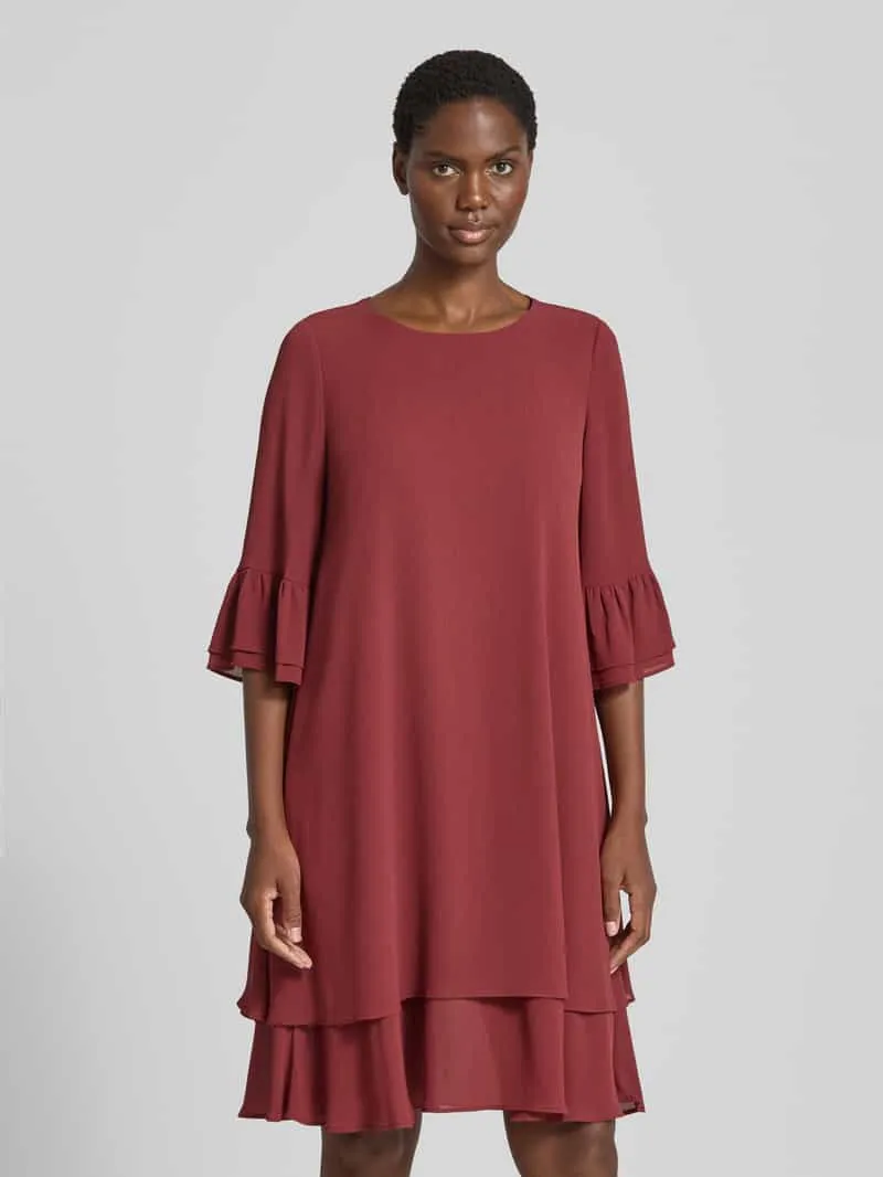 Christian Berg Cocktail relaxed fit jurk in knielengte Roestrood