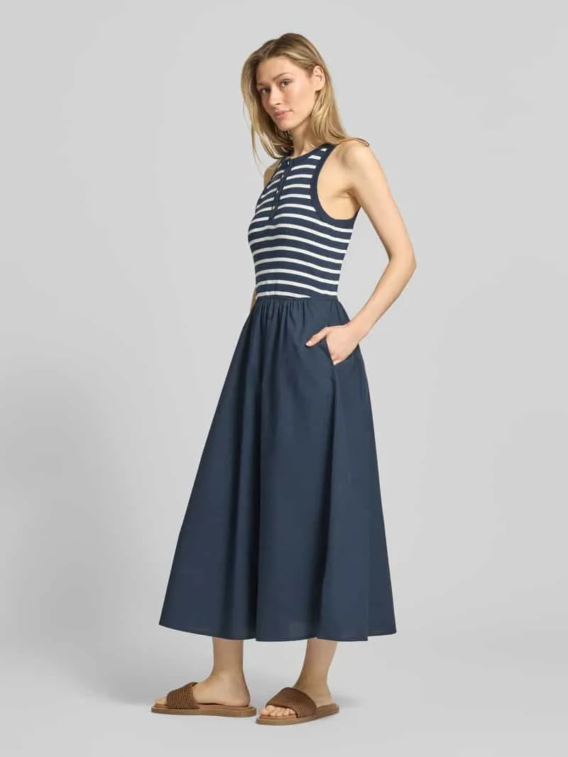 Tommy Hilfiger Gold Button poplin mix jurk marineblauw, foto 3