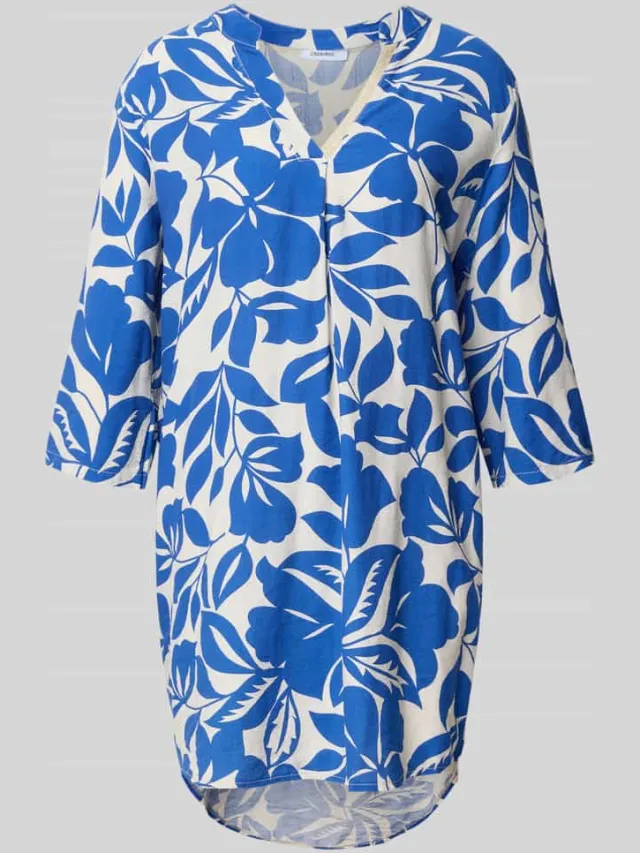 ZABAIONE Mini-jurk van viscosemix met verlengde rug blauw, foto 2