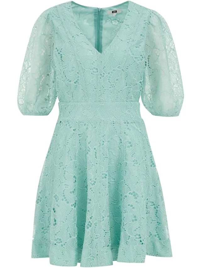 WE Fashion Dames Jurk van kant Pastel blue