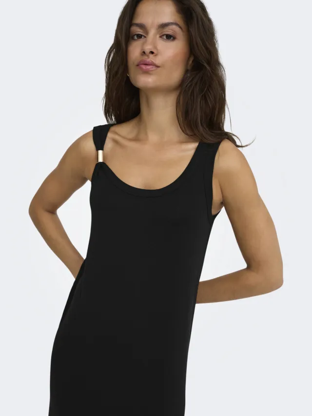 JDY maxi jurk met siergesp - zwart