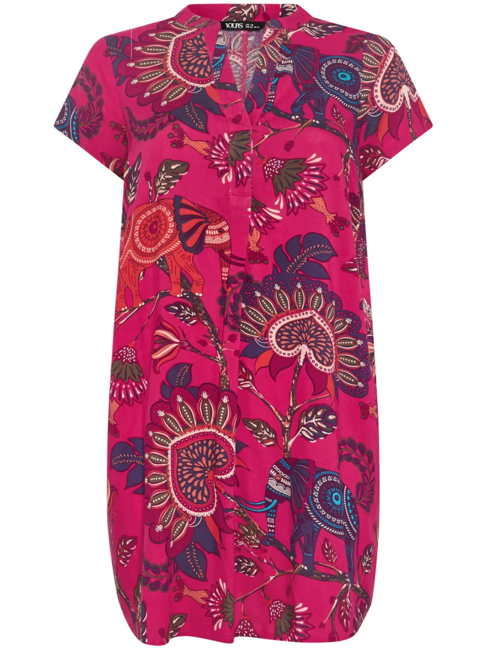 Yours Roze Paisley Jurk Met Plooien Aan De Voorkant, foto 4