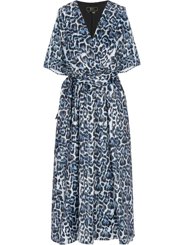 Faina Dress blue multicolor leo