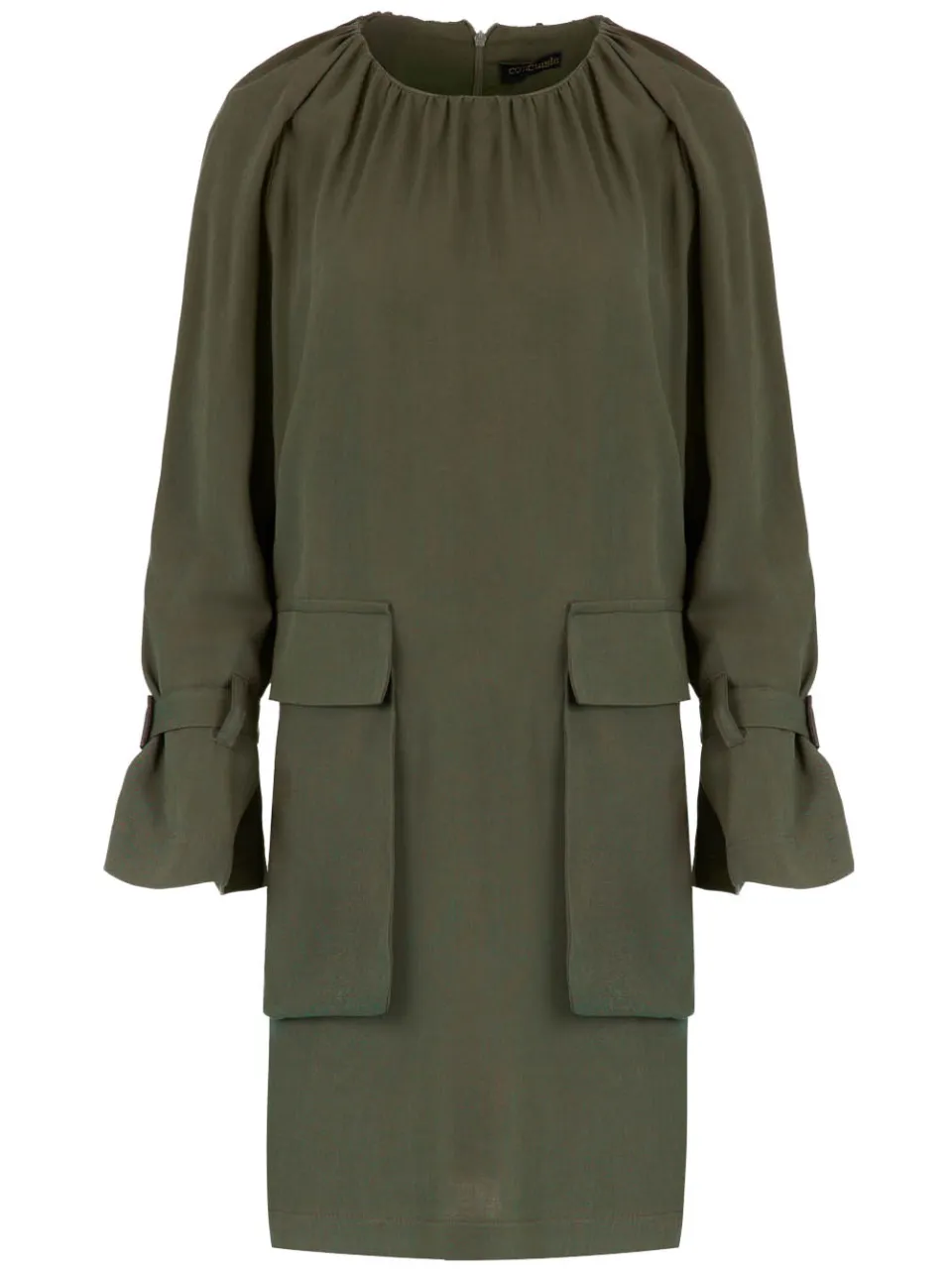 Conquista Khaki Pocket Detail Tencel Jurk, foto 2