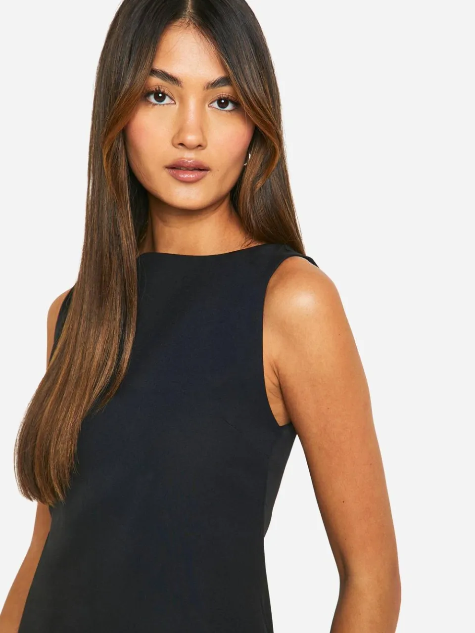 boohoo Dames Slash Neck Fit & Flare Micro Mini Jurk zwart, foto 3