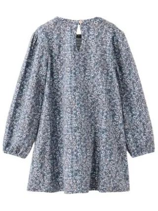 Mango Kids gebloemde midi jurk blauw, foto 4