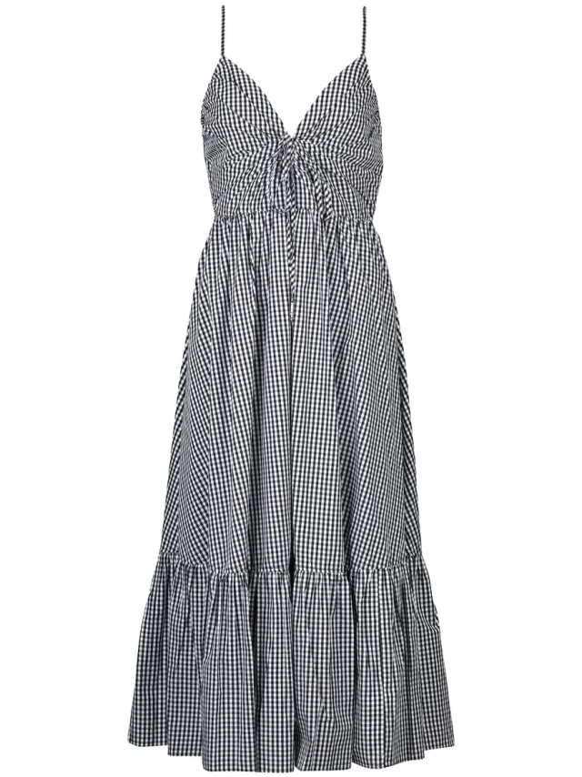 MICHAEL Michael Kors Lange Jurk MICHAEL Michael Kors GINGHAM MIDI DRESS Multicolour