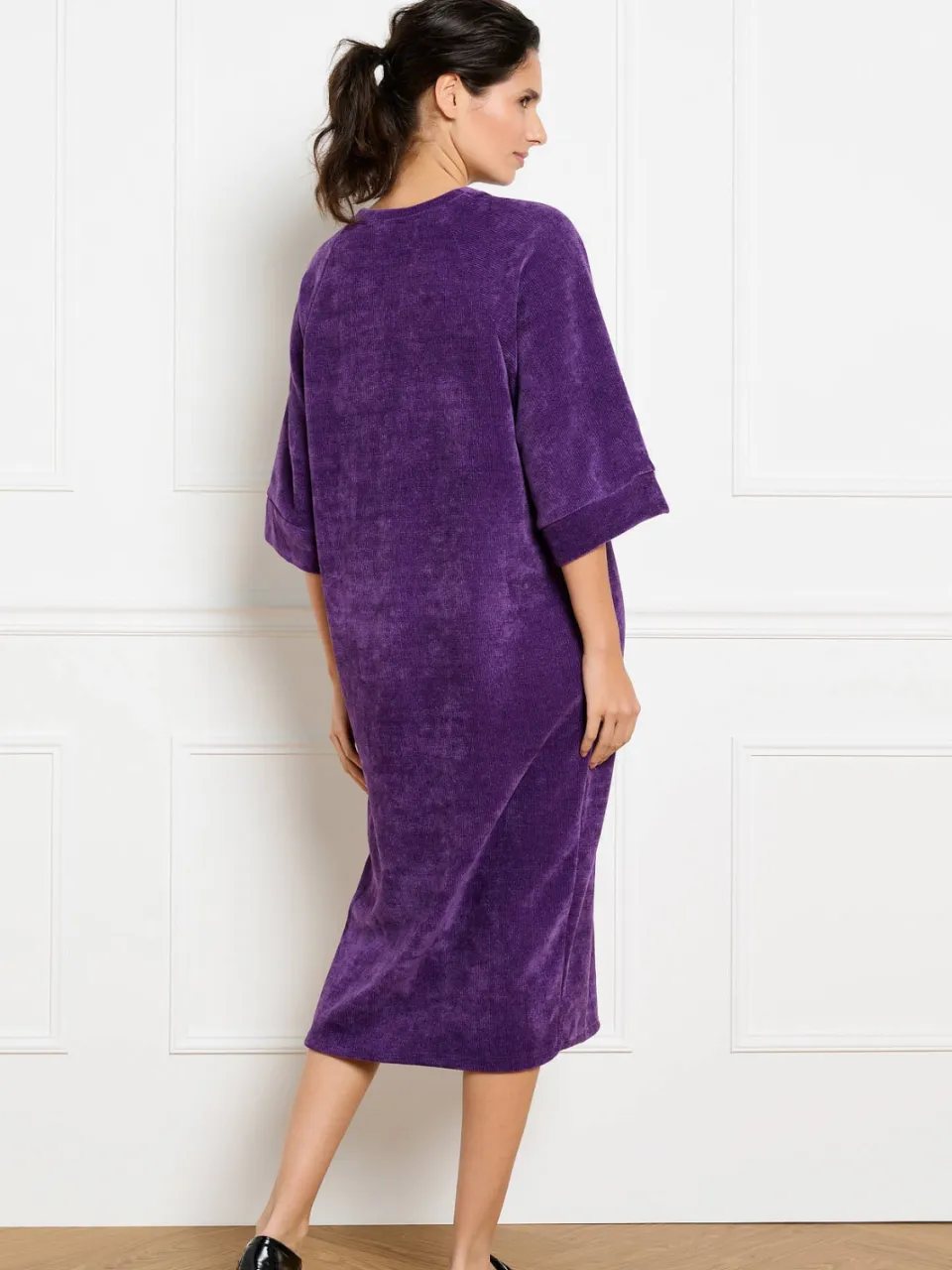 LOLALIZA corduroy midi jurk - paars, foto 4