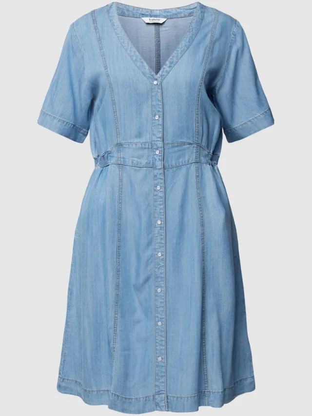 b.Young Damesjurk met v-hals b.young Lana lichtblauw denim